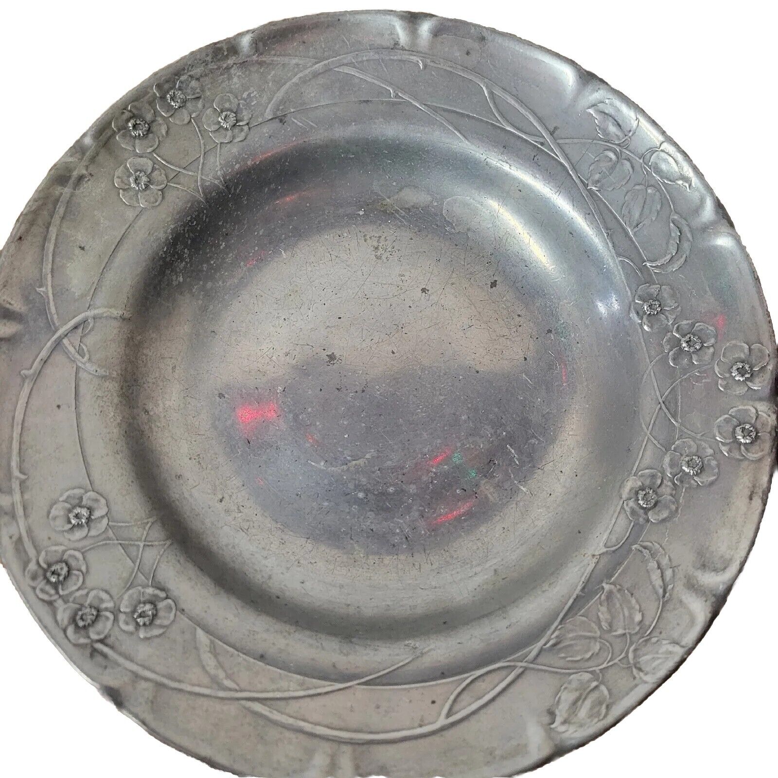 Kayserzinn 4314 - Art Nouveau Tin Plate w/Roses Circa 