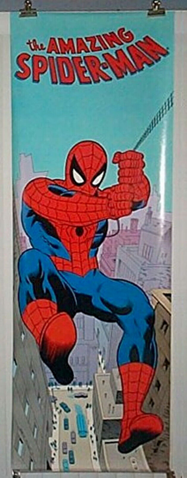 1987 Amazing Spider-Man DOOR poster:Marvel Comics 74x26 Vintage Spiderman pin-up