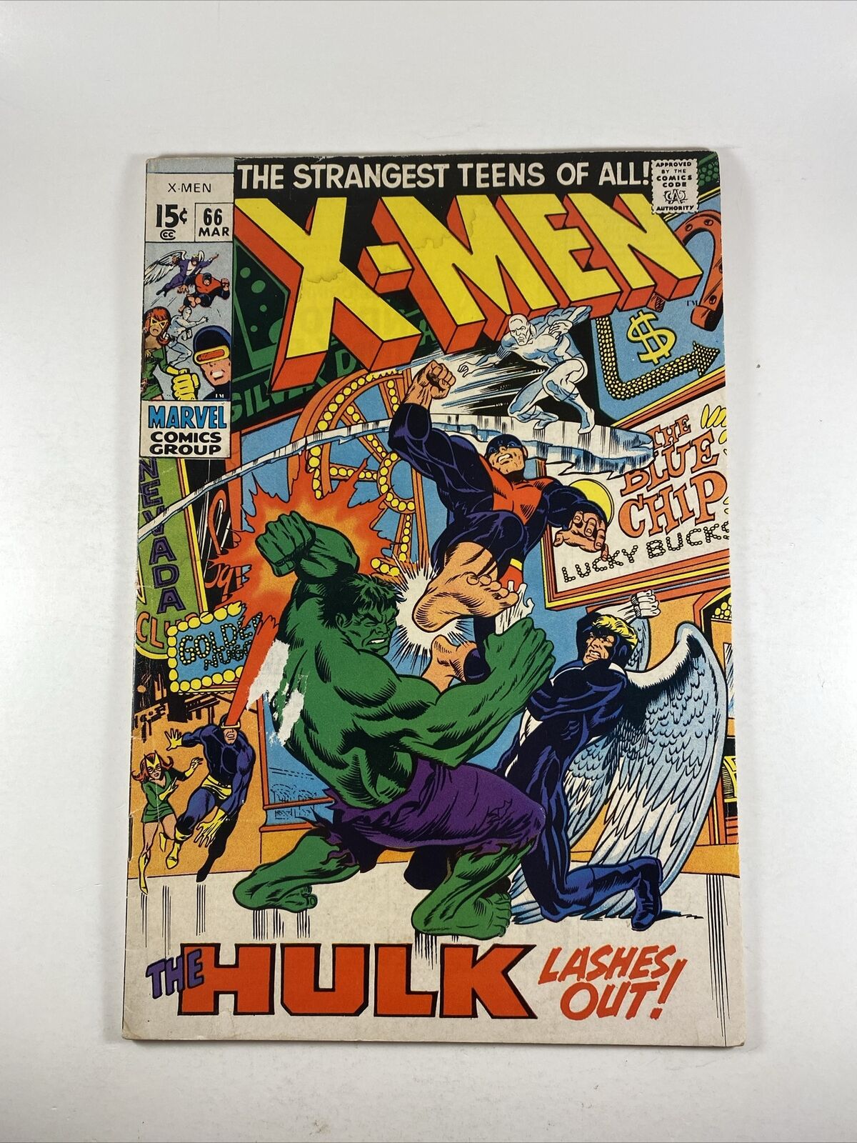 X-Men #66 Hulk appearance Last story with original X-Men Marvel Comics 1970 
