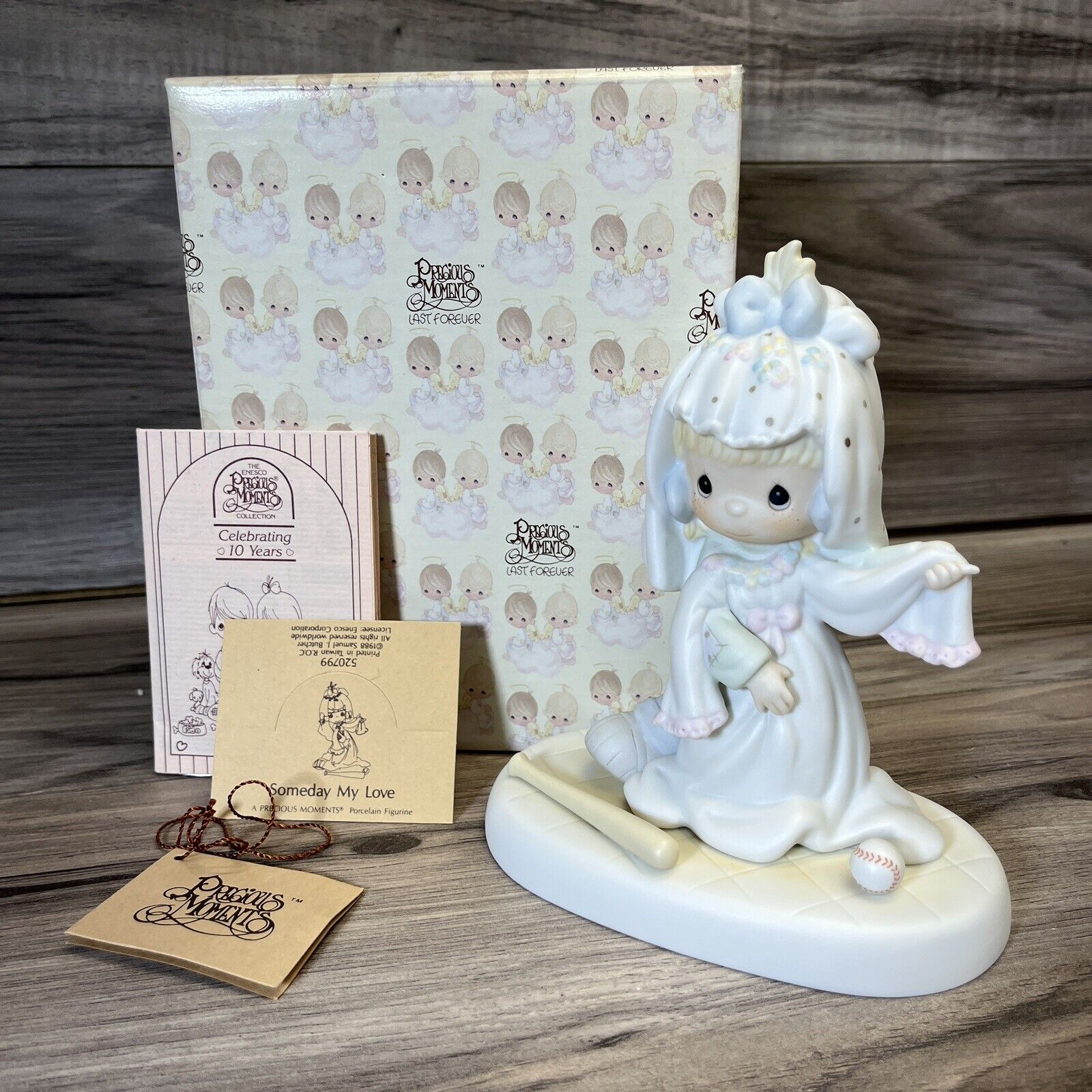 Precious Moments 520799  “Someday My Love” Figurine 1988 With Box And Cards