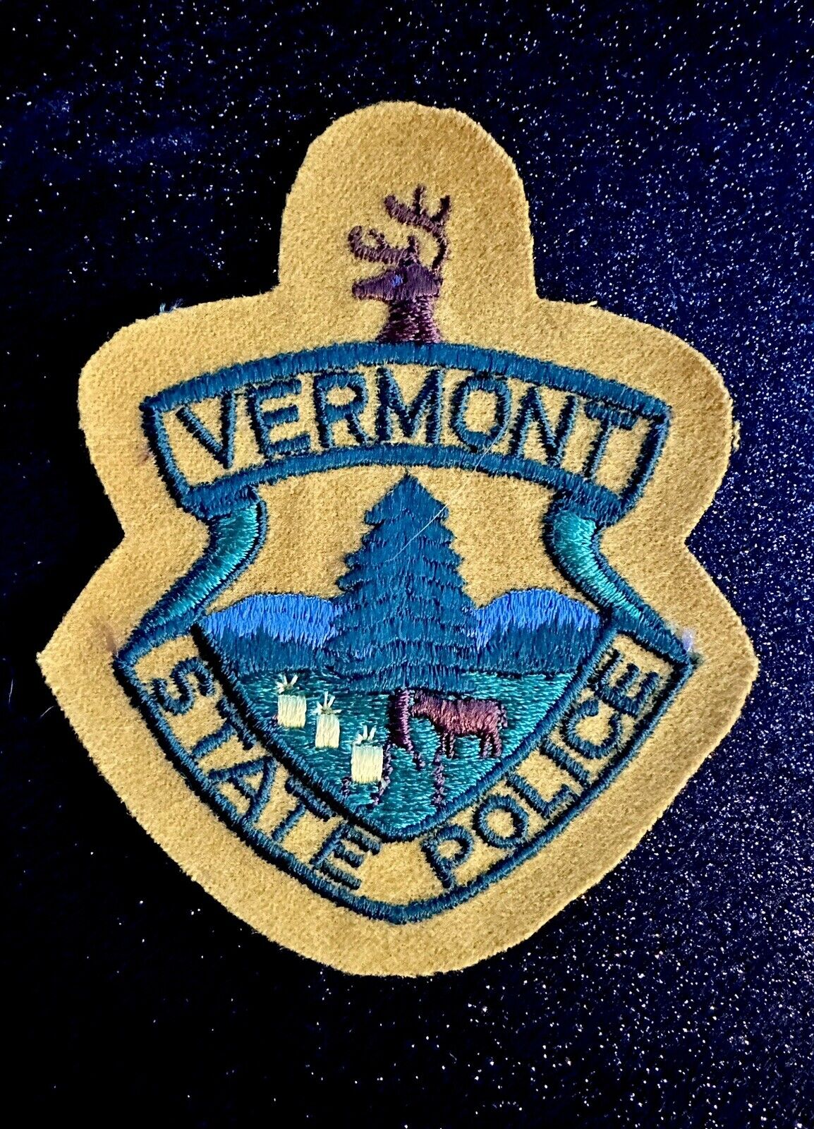 Vermont State Police 1st Issue Felt Shoulder Patch - Vintage ~ RARE