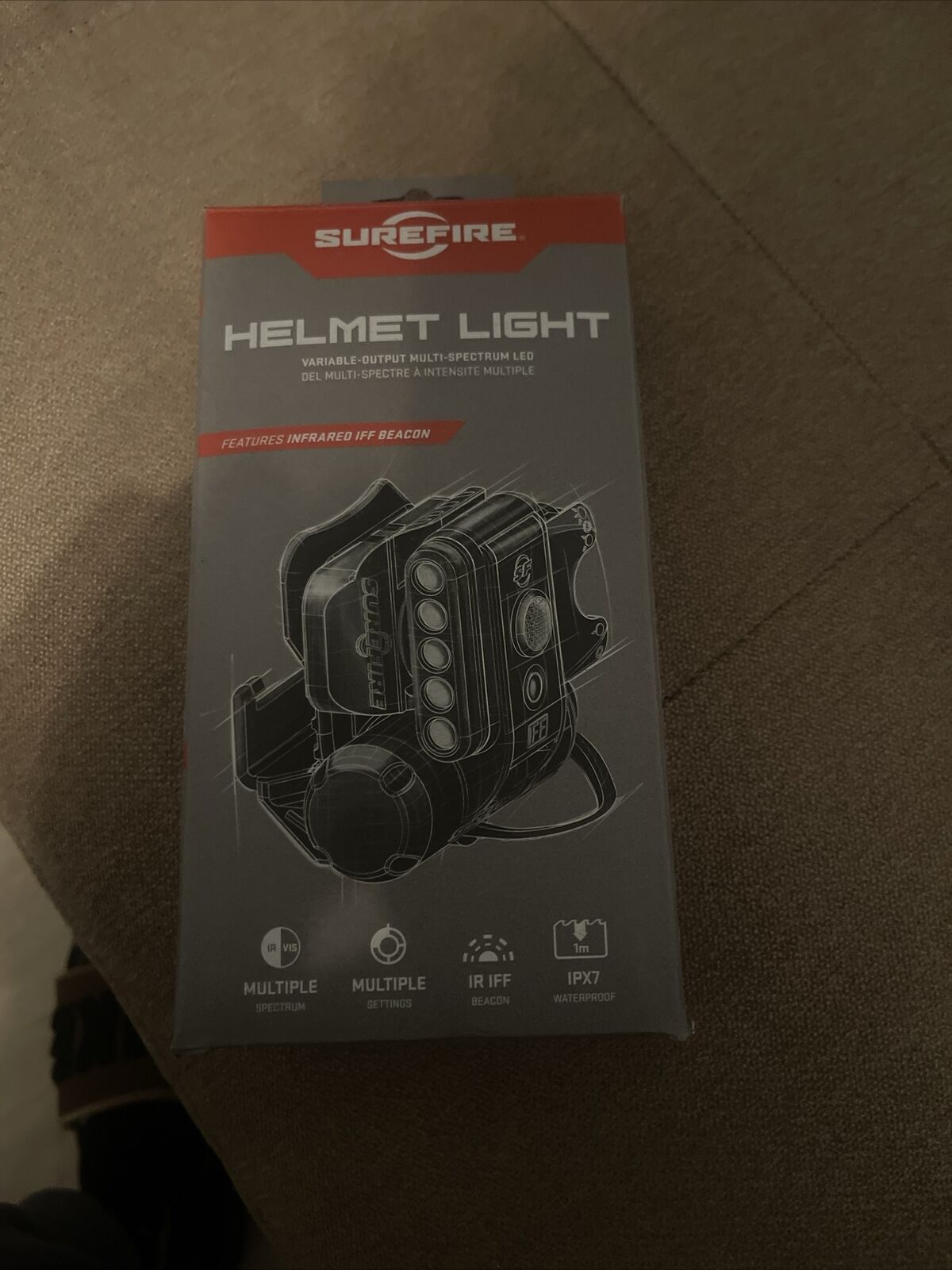 Surefire HL1-C-TN Tactical Helmet Light Red IR White LED Lights Military New Tan