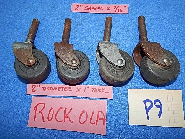 1939-1941 Rock-ola Casters or Wheels, 2 inch smooth shank, 1\
