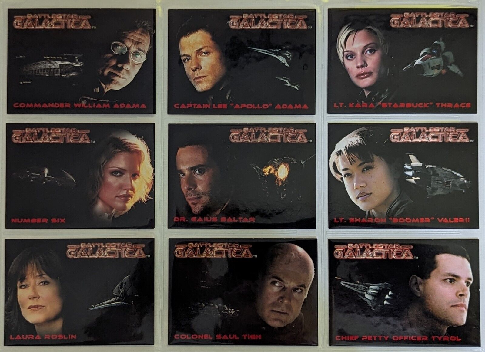 2005 Rittenhouse Battlestar Galactica Premier Edition Roll Call 9 Card Chase Set
