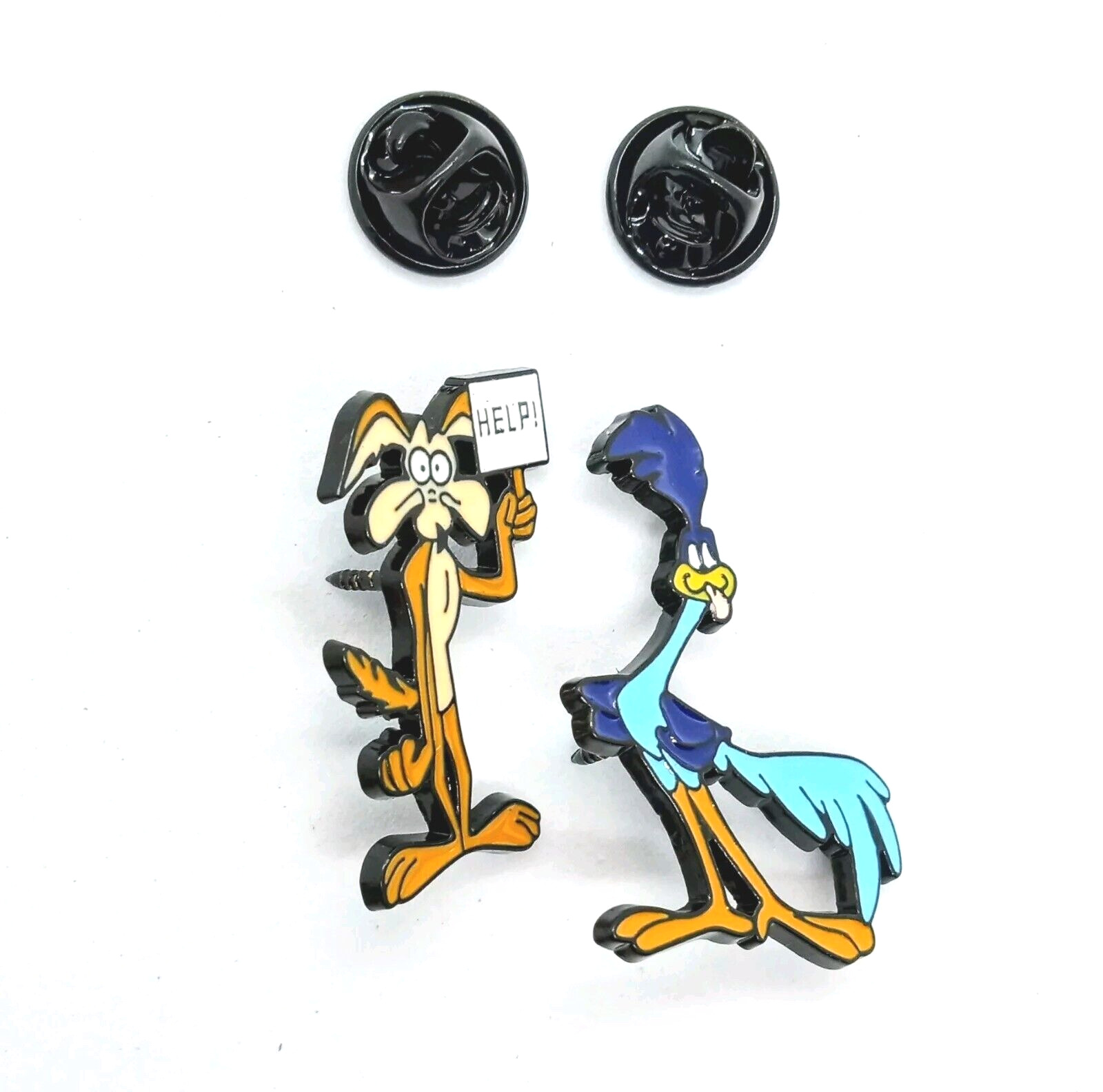 WILE E. COYOTE & ROAD RUNNER PIN SET (2pcs) Warner Bros. Cartoon Toon Gift Pins