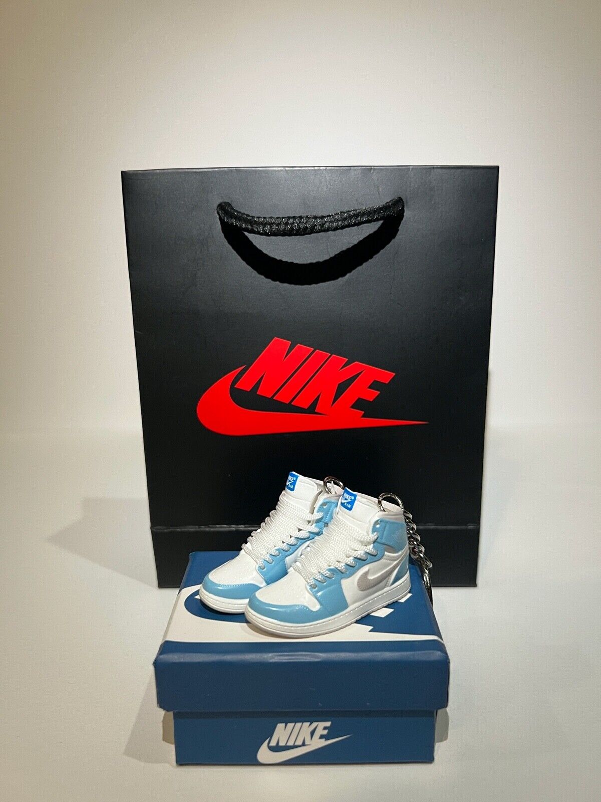3D RARE Nike AJ1 University Blue Sneaker Keychain (Free Bag & Box Deal)