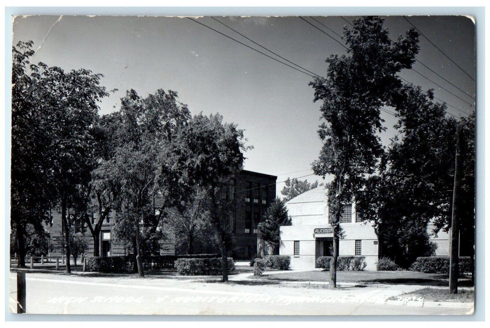 c1940's High School & Auditorium Franklin Nebraska NE RPPC Photo Postcard