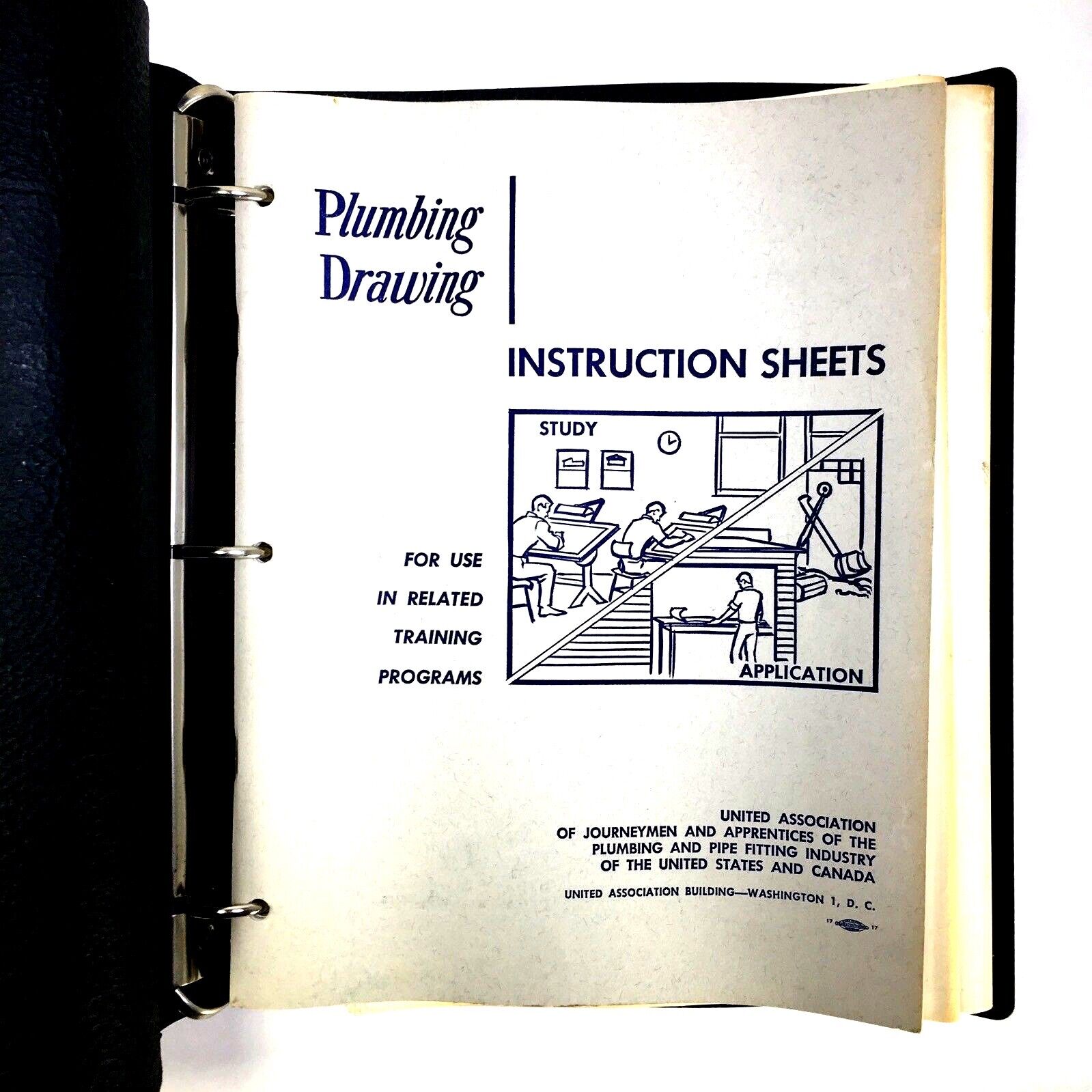 1961 United Association Journeymen Plumbing Drawing Instruction Sheets Vintage 