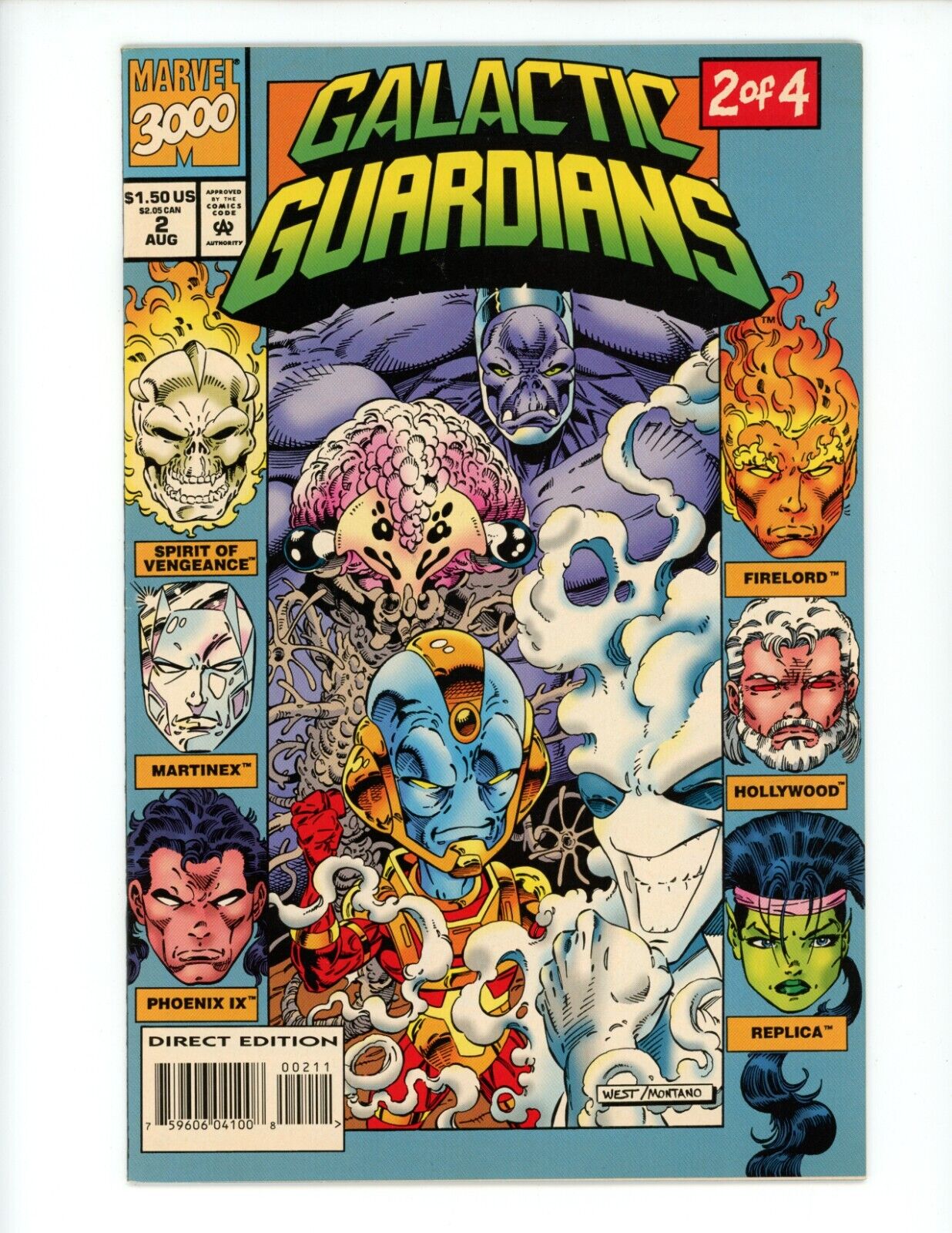 Galactic Guardians #2 1994 VF/NM Comic Book Kevin West Marvel Martinex