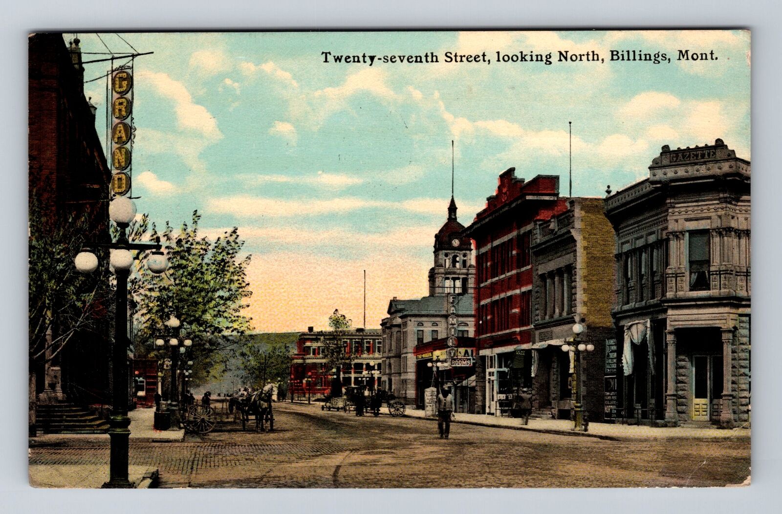 Billings MT-Montana, Twenty-seventh Street North, Vintage c1911 Postcard
