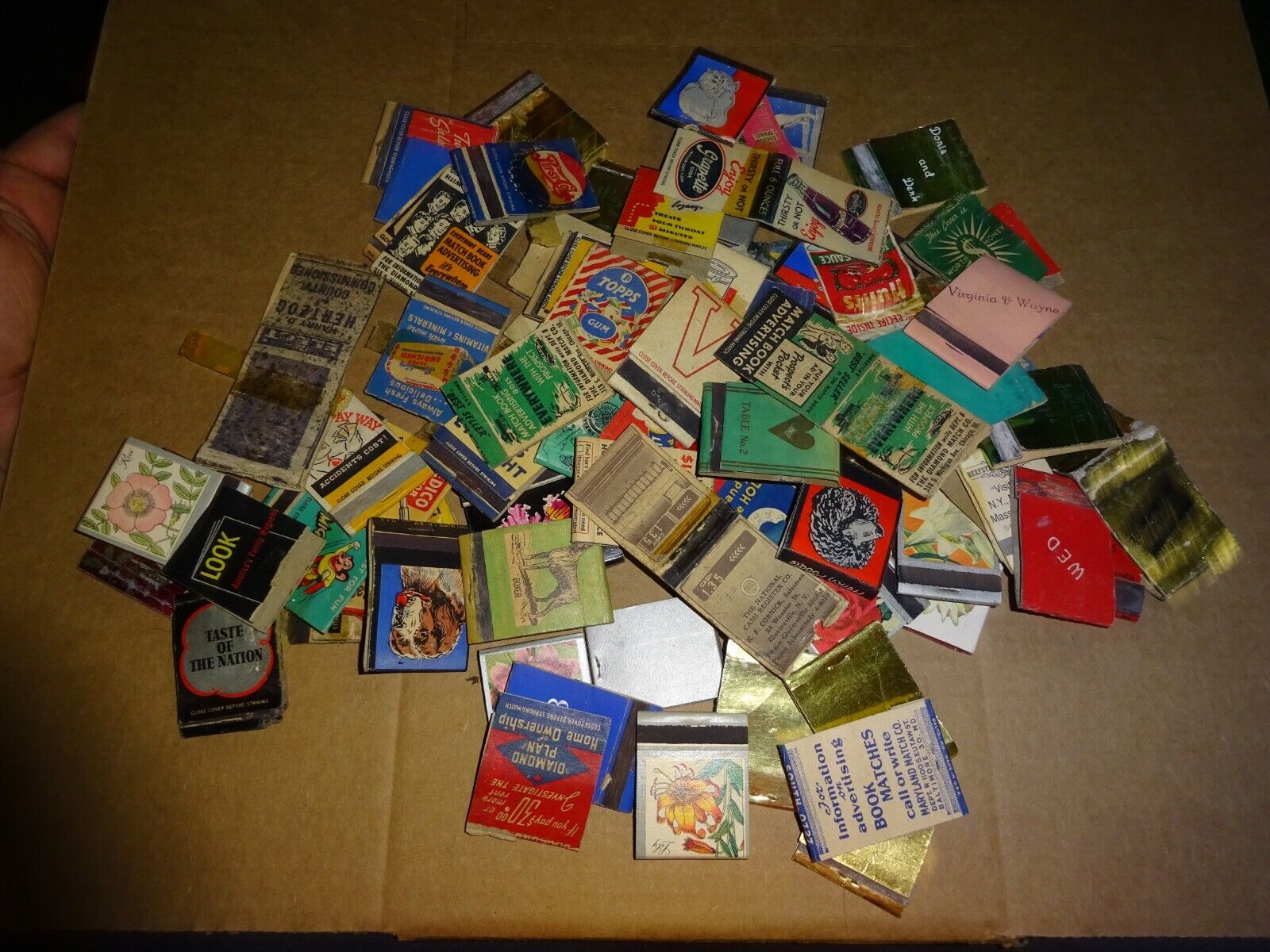 Vintage matchbook covers in various conditions approximately 75