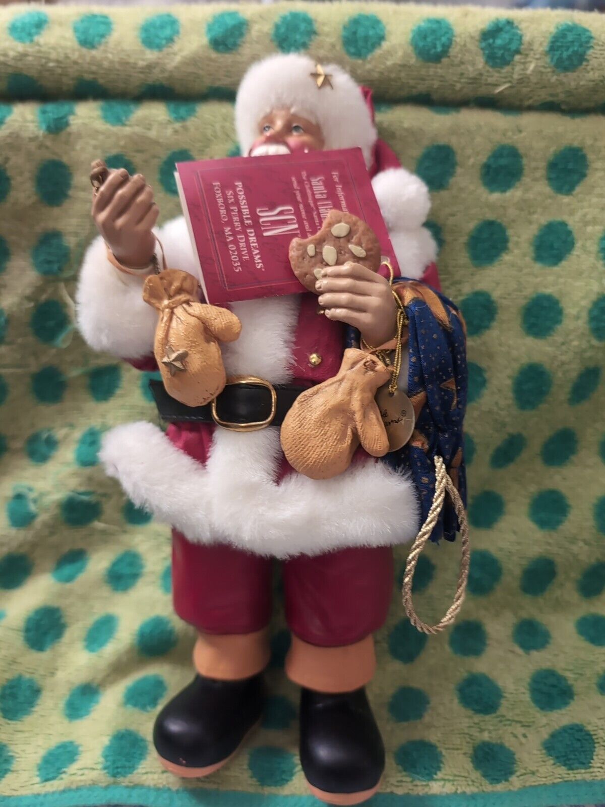 Possible Dreams Clothtique Santa Figurine COOKIE BREAK & Hang Tag