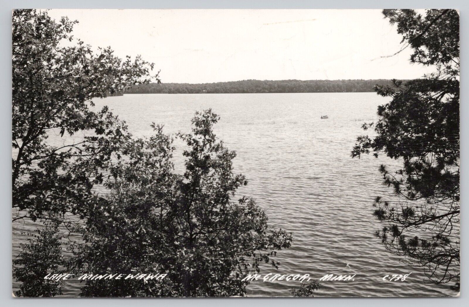 McGregor Minnesota, Lake Minnewawa Scenic View, Vintage RPPC Real Photo Postcard