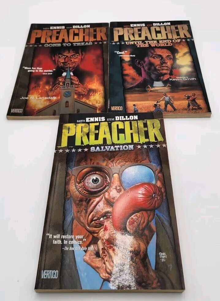 Lot Of 3 Preacher Books: Vol 1 2 7 DC Vertigo TPB Graphic Novel Comic Books