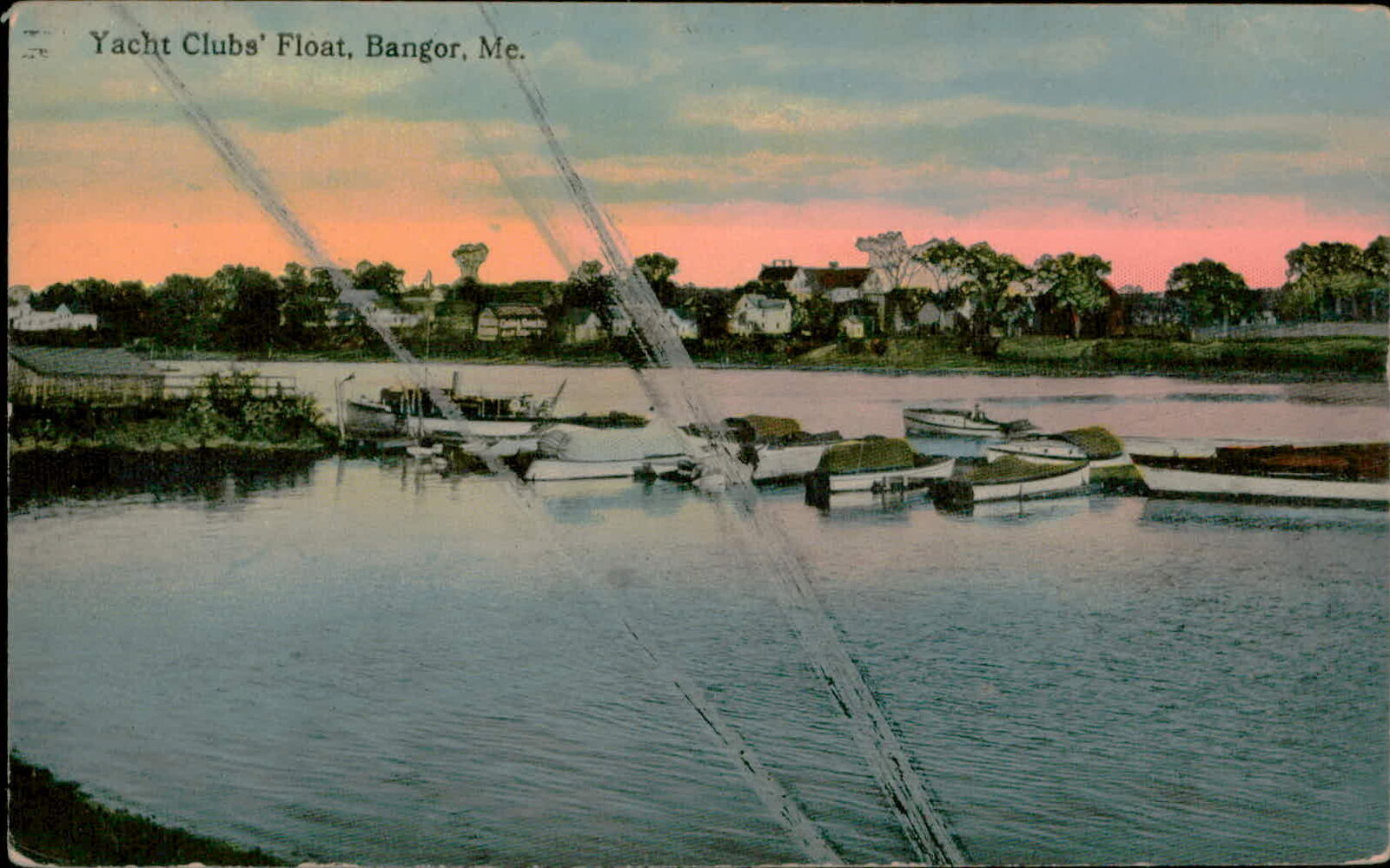 Postcard: Yacht Clubs\' Float, Bangor, Me. Calling Seats
