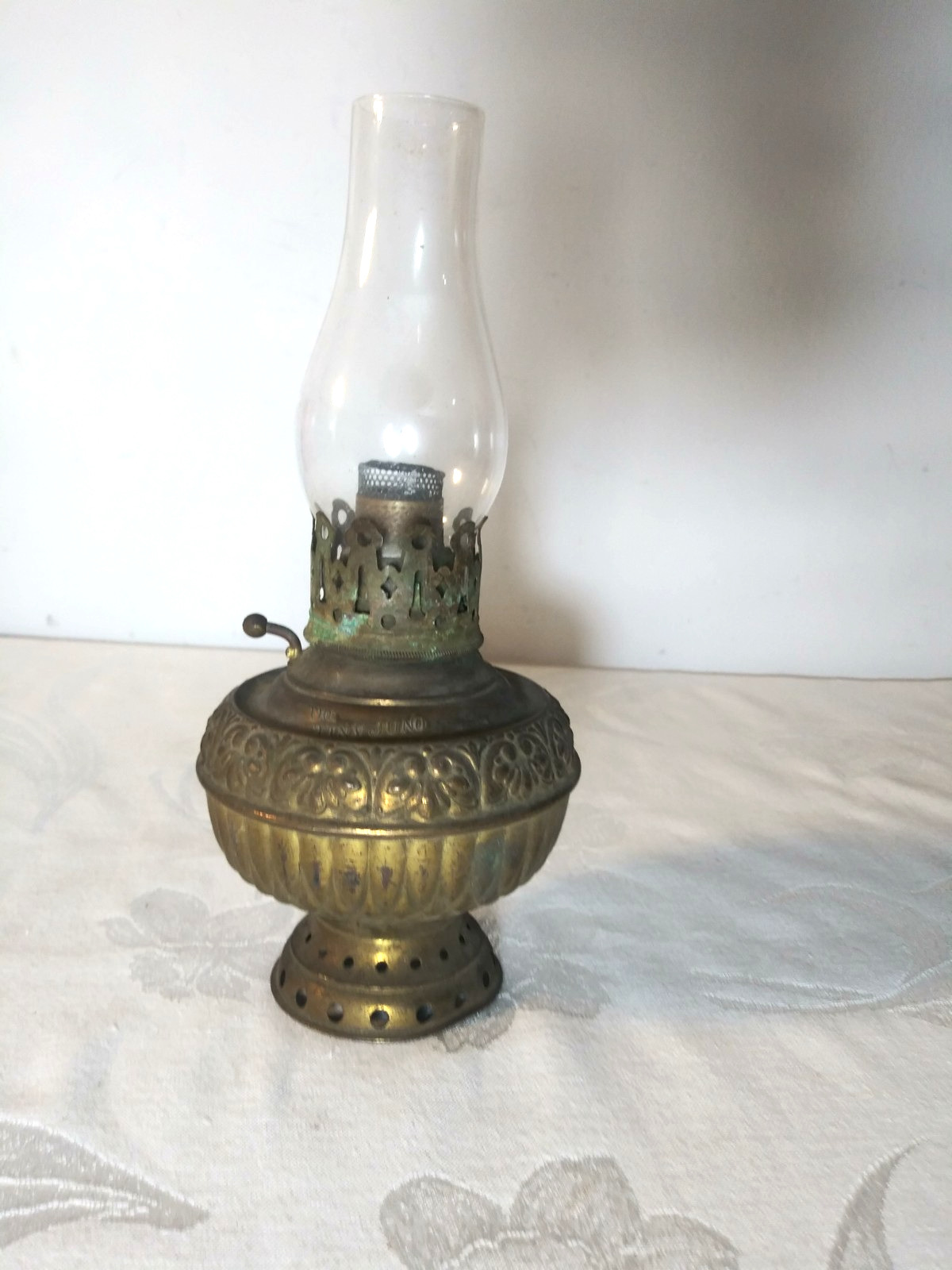 Vintage Original  Brass TINY JUNO  Kerosene Lamp