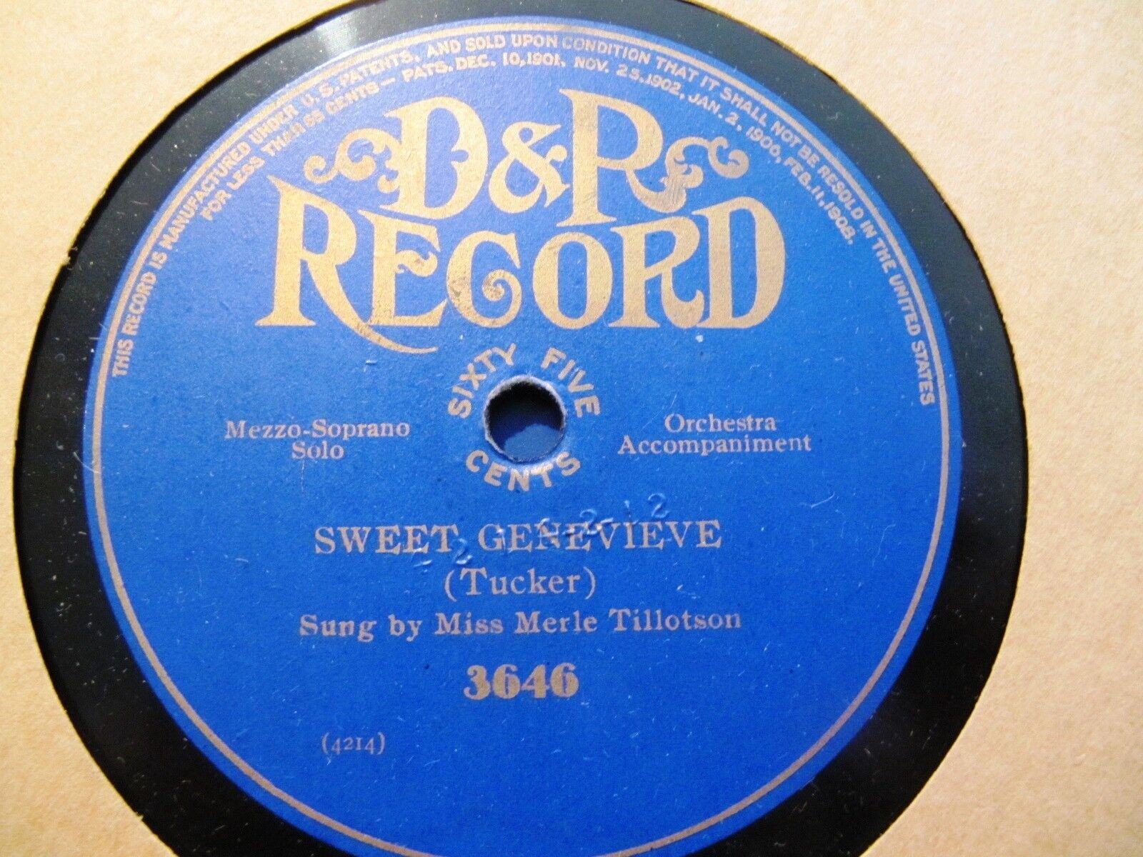 1909 FIRST Record MERLE ALCOCK = Miss MERLE TILLOTSON D&R Double & Reversible ..