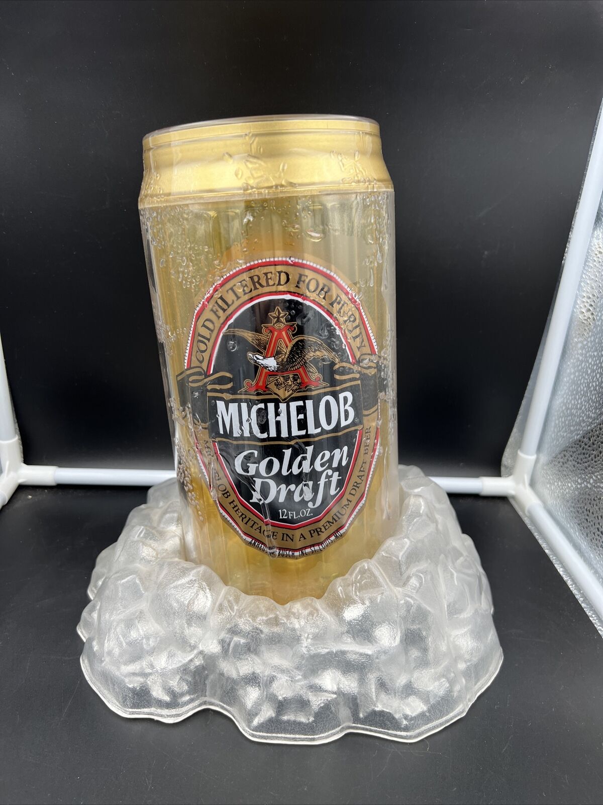Vintage 1992 Michelob Golden Draft Promo Store Display Can In Ice 12”