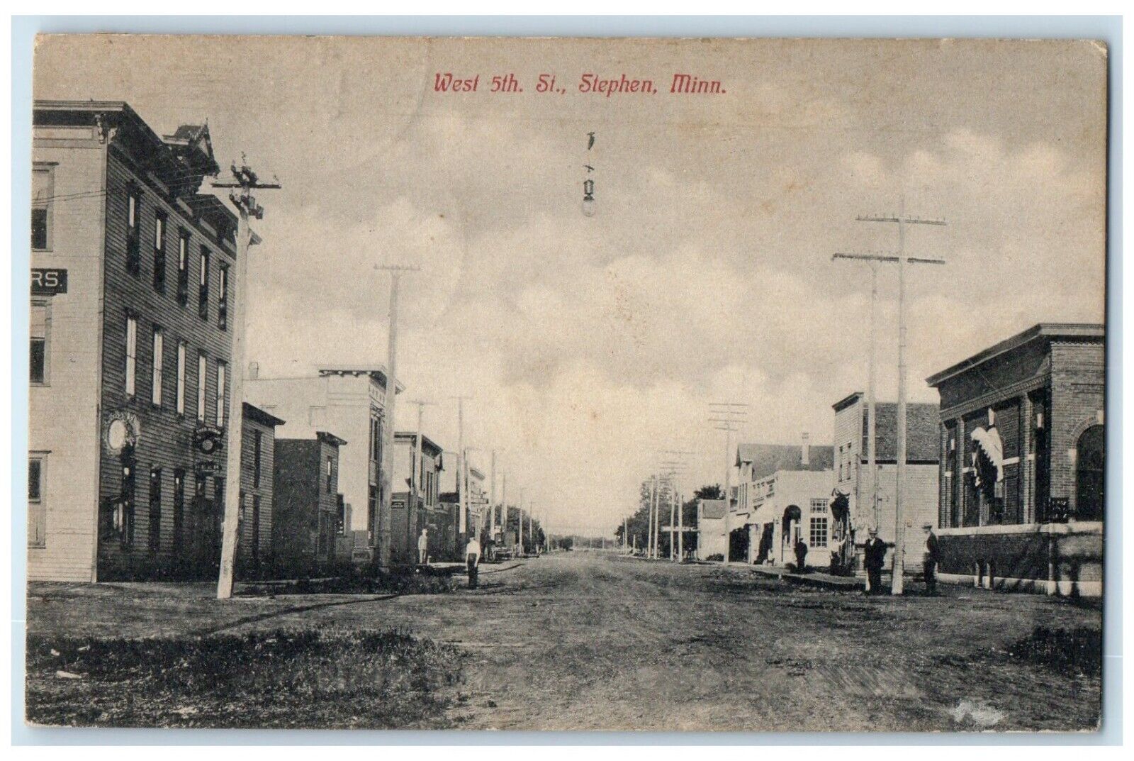 1909 View Of West 5TH Street Stephen Minnesota MN Posted Antique Postcard