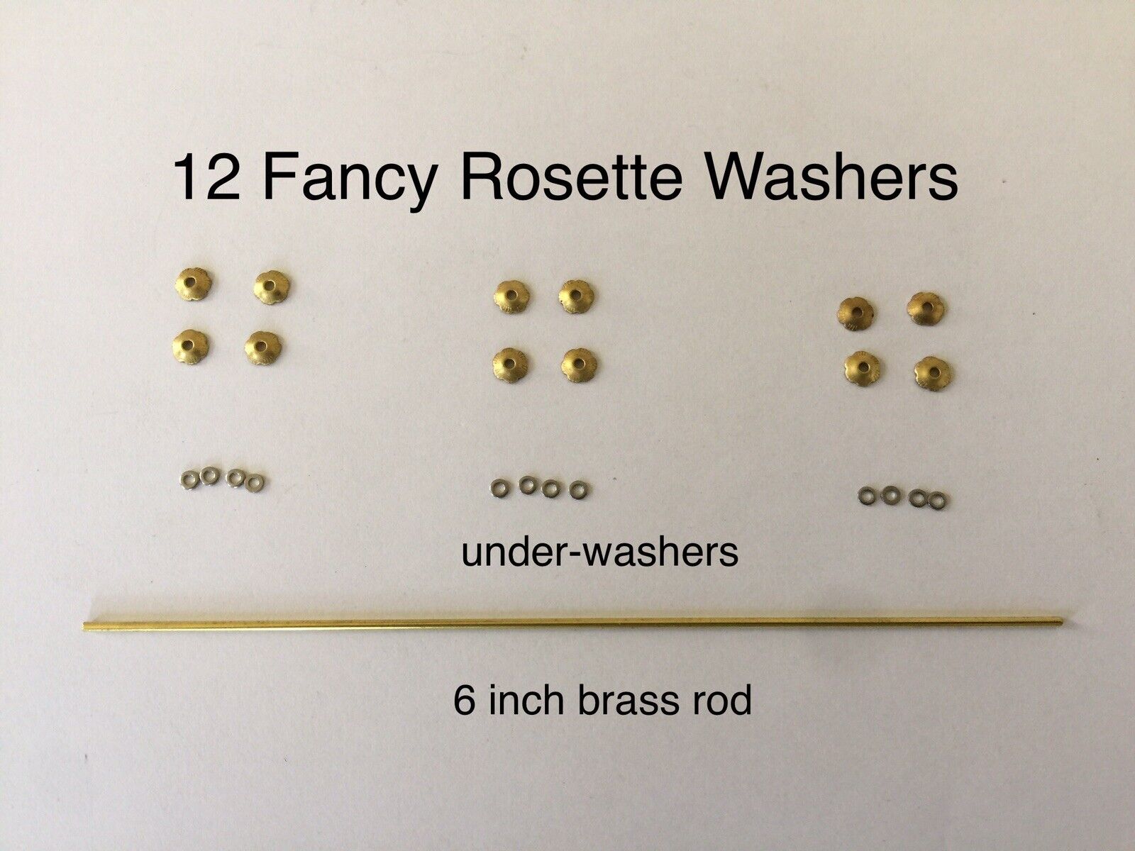 New 12 Fancy Rosette Collars/Washers/pins Brass For repair Old Straight Razors