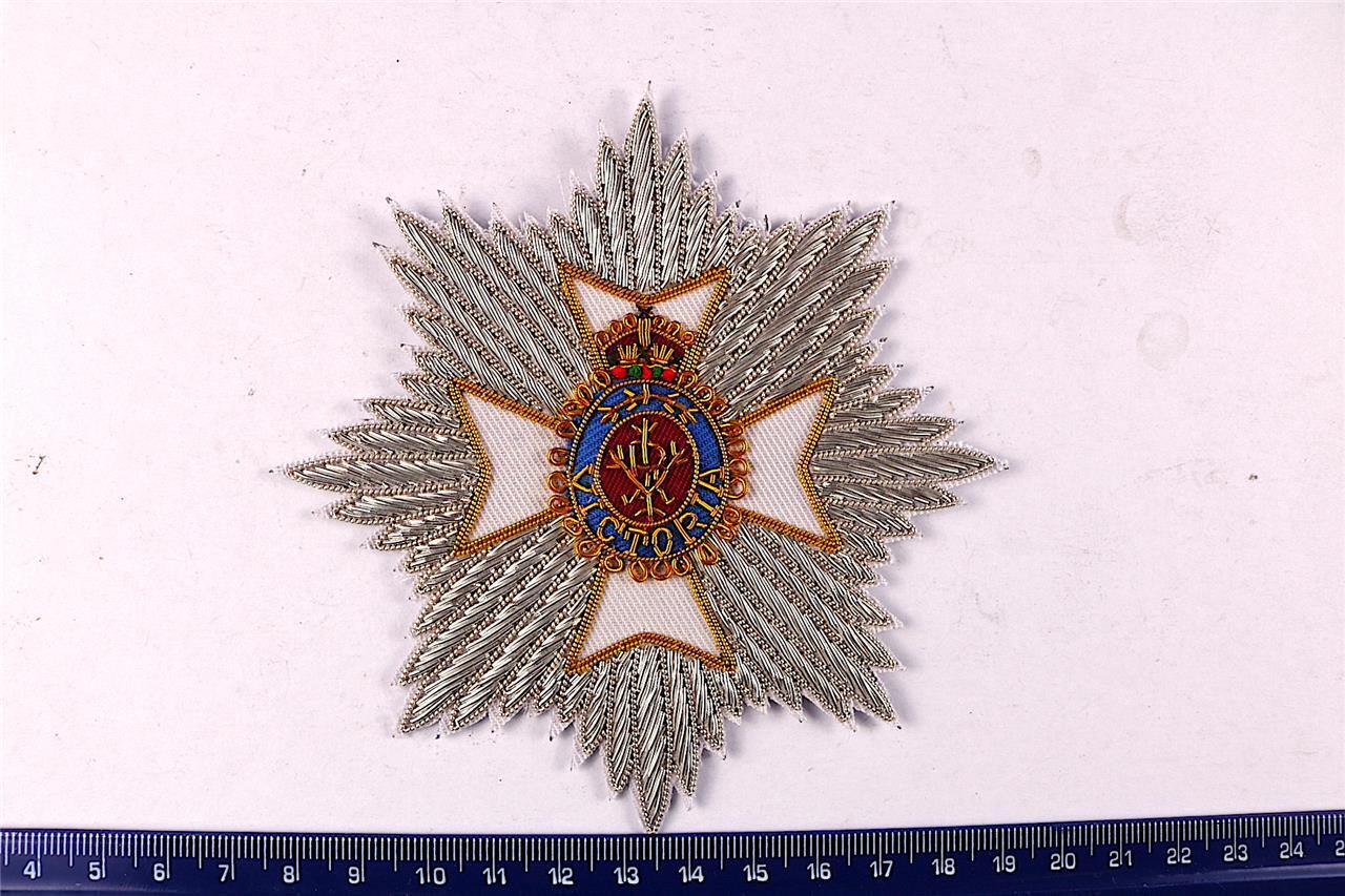 THE ROYAL VICTORIAN ORDER GCVO KNIGHTHOOD BREAST STAR BADGE EMBROIDERED