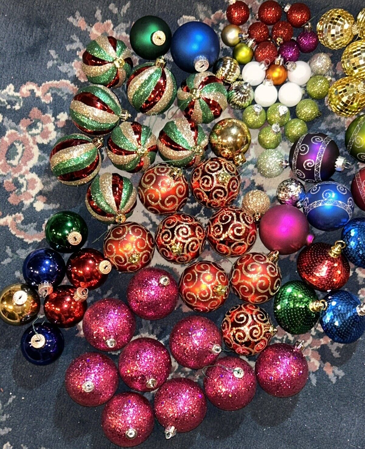 Lot Of 75 Vintage Mercury Glass Christmas Ornament Med & Mini Bulbs