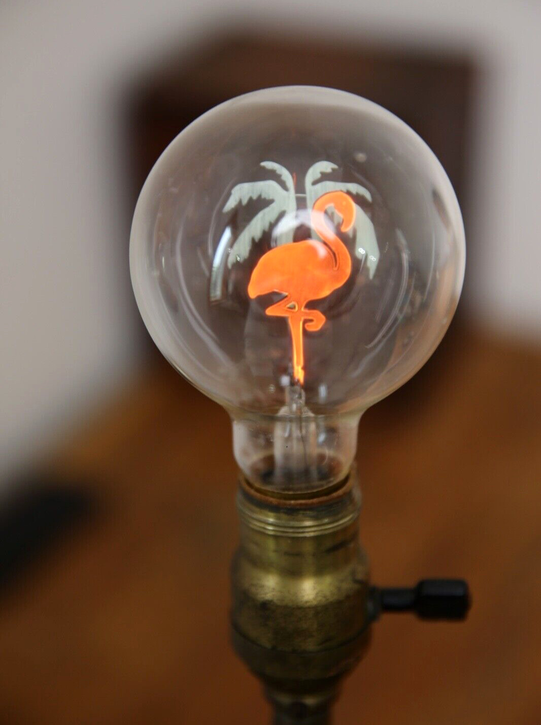 Vintage Aerolux type Flamingo Palm Tree Neon Light Bulb 90's retro
