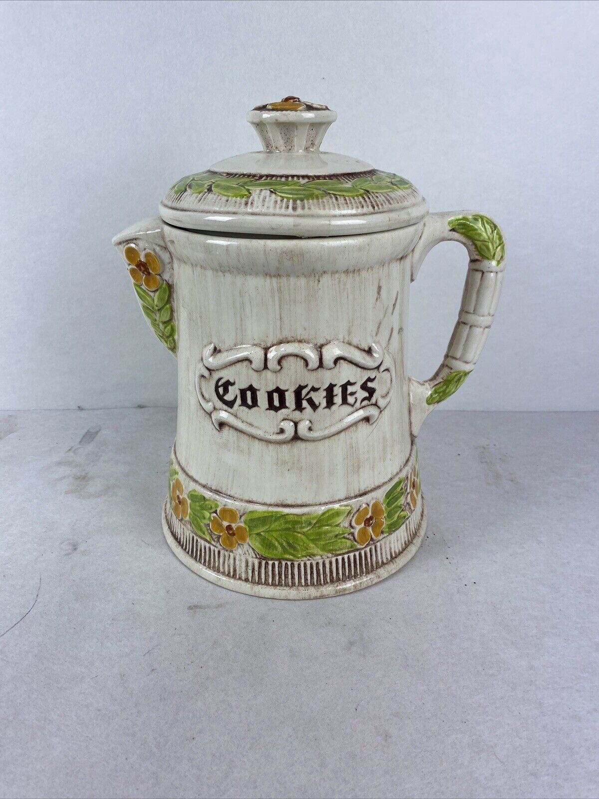 Vintage 1960s Treasure Craft Cookie Jar - Coffee Pot Design - Used Very Good
