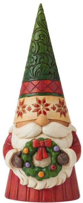 TCA Jim Shore Heartwood Creek Christmas Gnome Holding Wreath Figurine 6009182