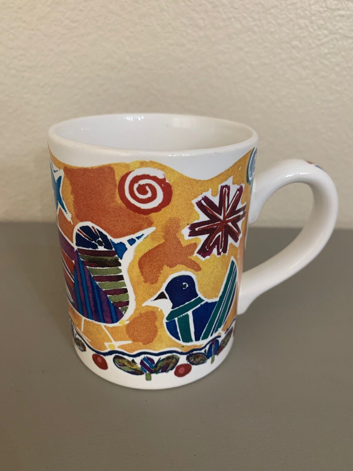 Betsy Cooper Originals Somali Ceramic Mug Birds Flowers