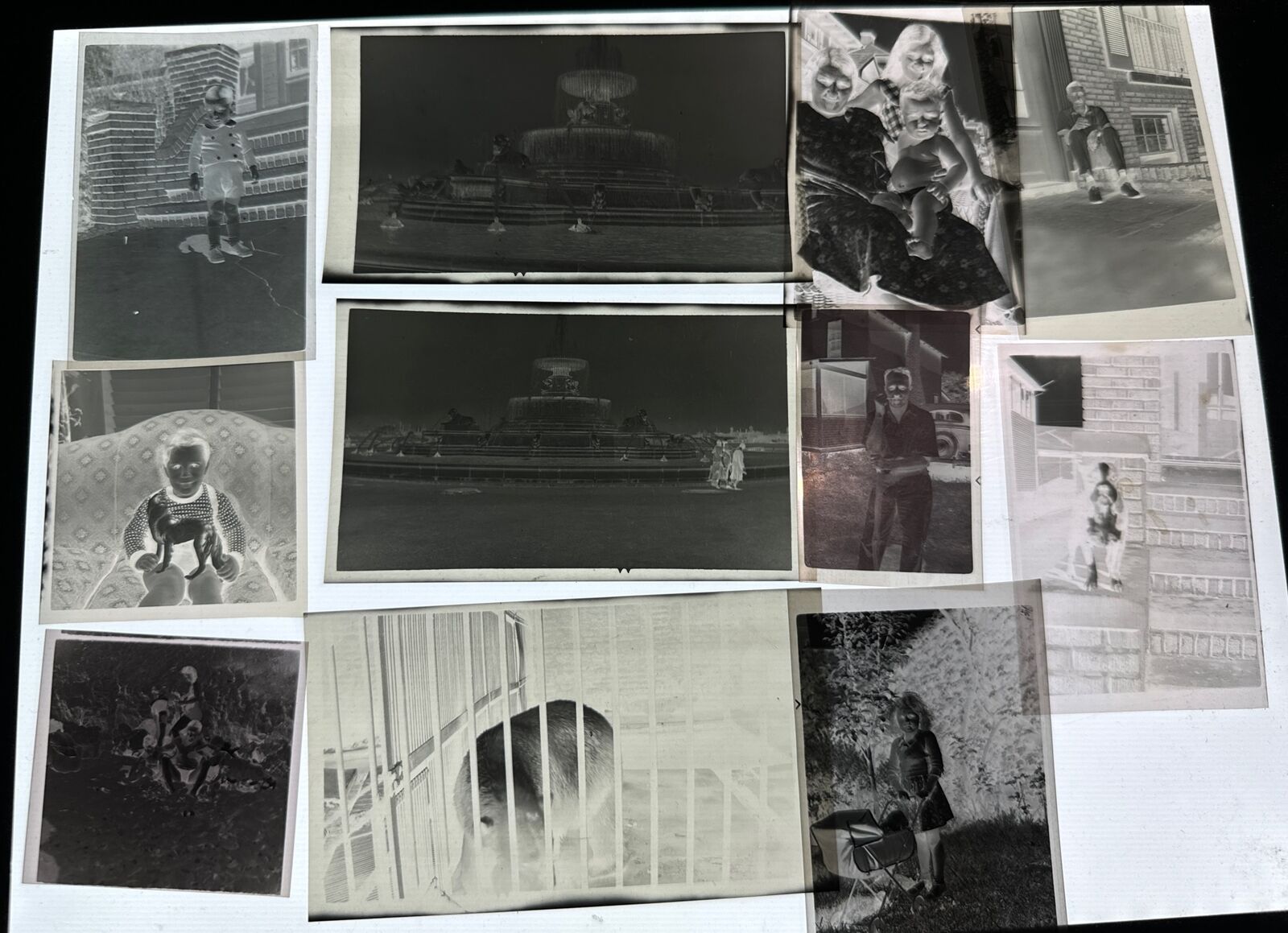 Lot of 100 Vintage Film Photo Negatives 1940s To 1960s People Car Building Farm