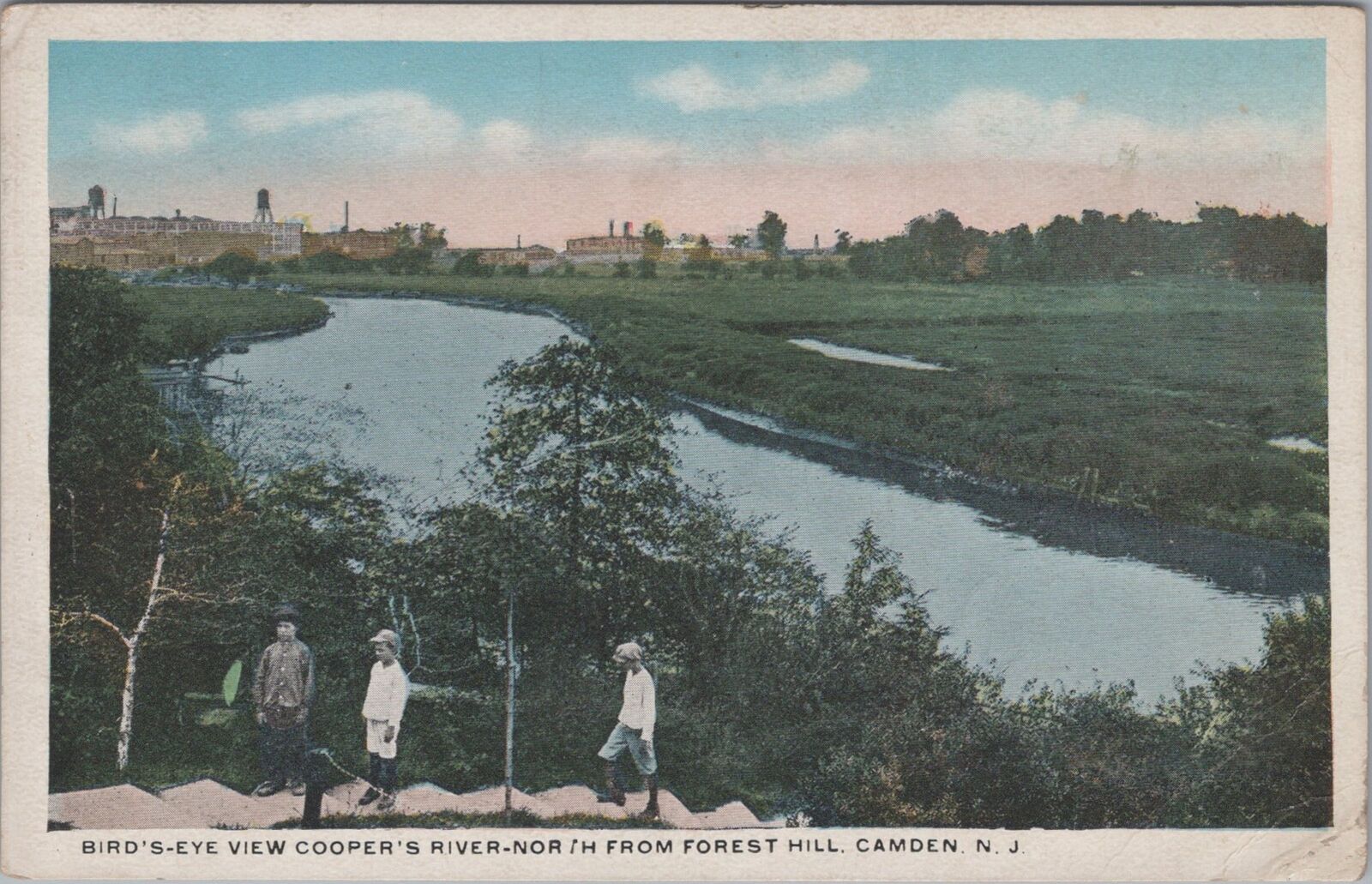Bird\'s-Eye View Cooper\'s River from Forest Hill, Camden, New Jersey Postcard