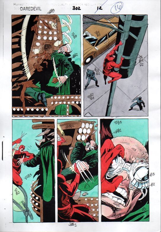 Vintage Original 1992 Daredevil color guide art: DD 302 page 16 by Marvel Comics