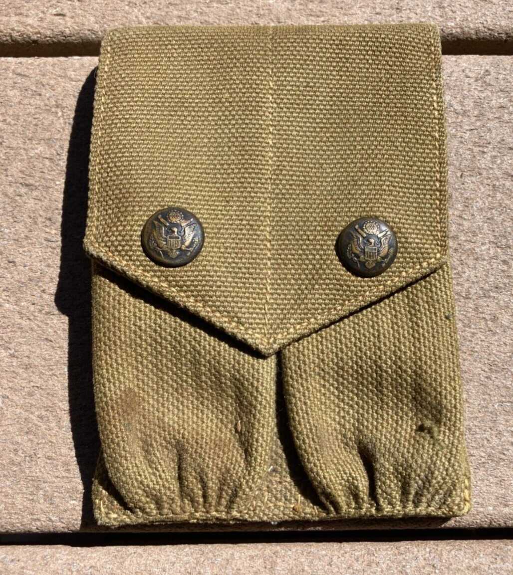 WW1 US Army Military M1912 Colt .45 M1911 Magazine Pouch Eagle Snap Mills 1913
