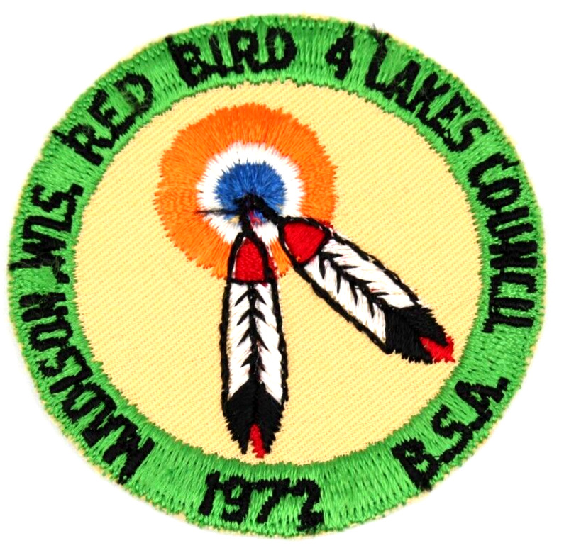 Vintage 1972 Camp Red Bird Four Lakes Council Patch Wisconsin WI Boy Scouts BSA