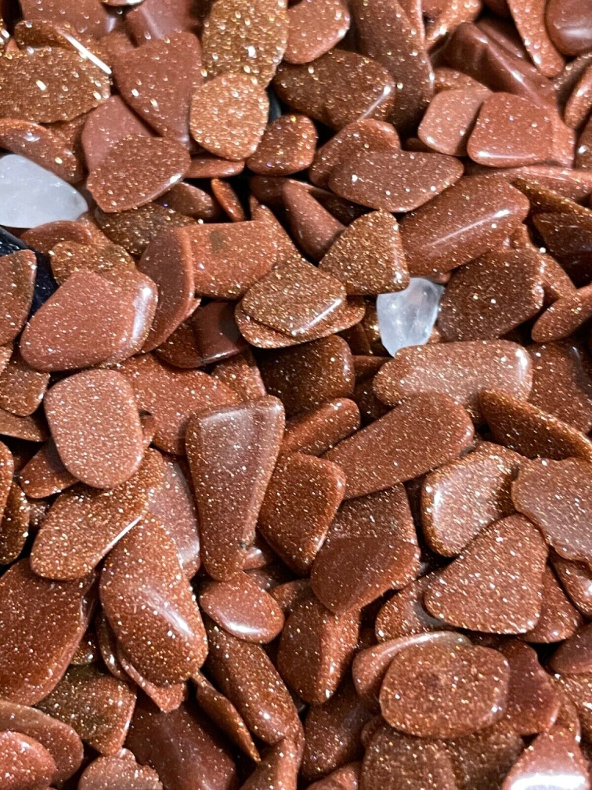 8oz Goldstone Gold Chips Size #2 5-15mm Distant Reiki Healing Crystal Protection