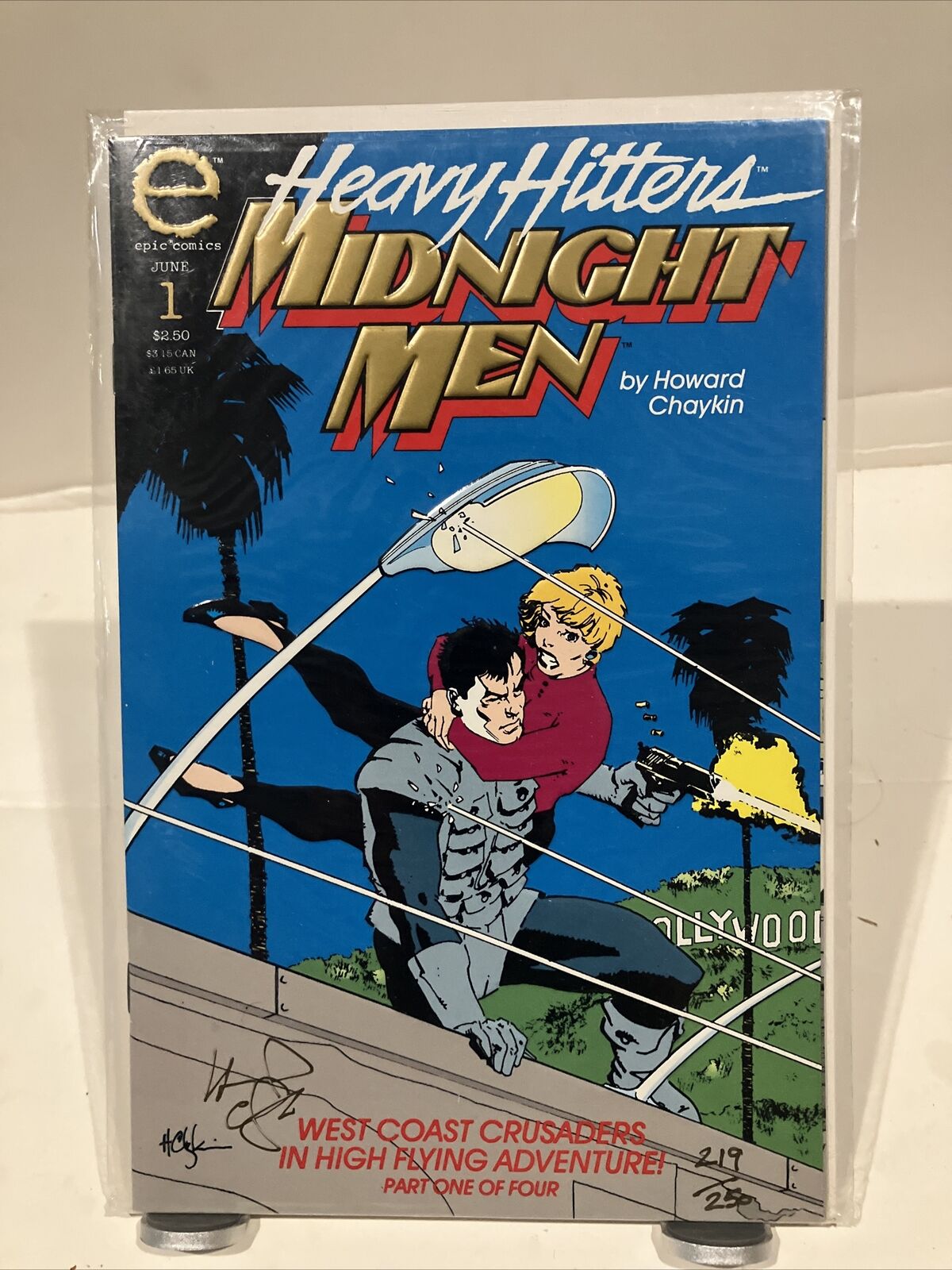 Heavy Hitters Midnight Men #1 Epic Comics VF/NM Signed By Artist 219/250