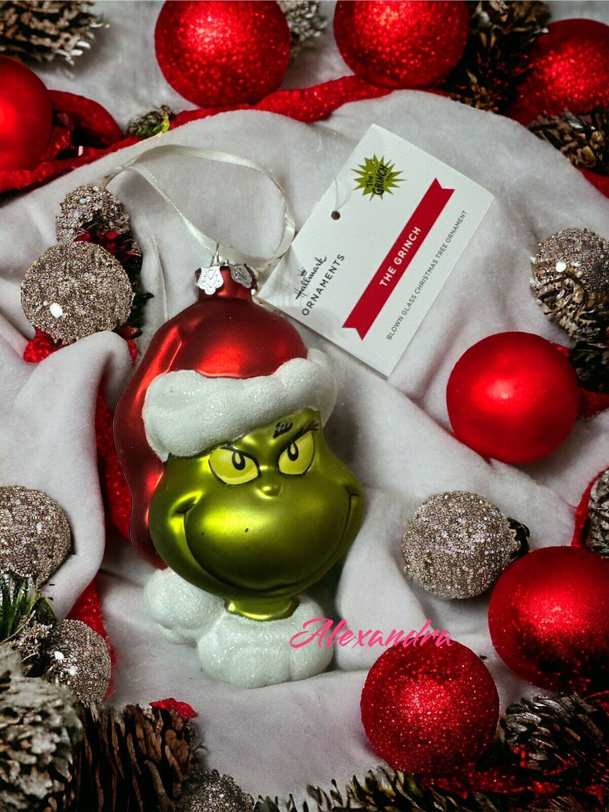 Hallmark Dr. Seuss How Grinch Stole Christmas Blown Glass Ornament New