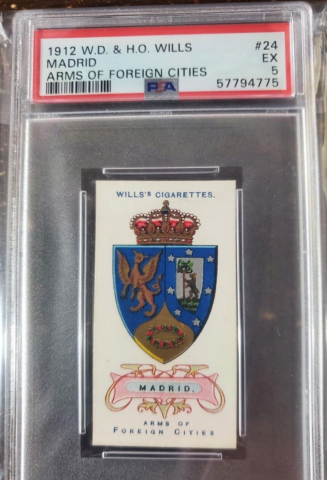 1912 W.D. & H.O. Wills Arms of Foreign Cities 24 Madrid...PSA 5.