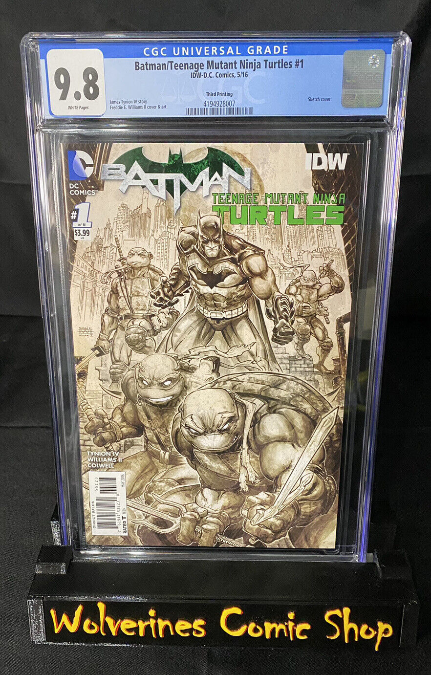Batman & Teenage Mutant Ninja Turtles #1 CGC 9.8 IDW Sketch Cover