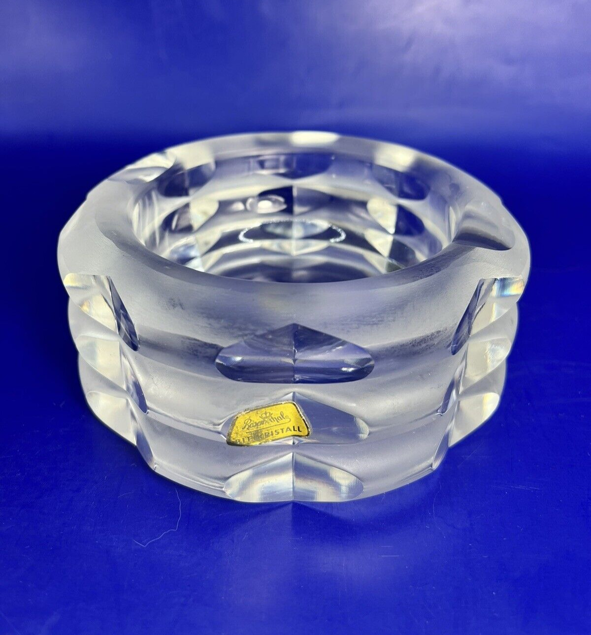 ROSENTHAL Frosted Satin Art Glass Cut Crystal Ashtray 5\
