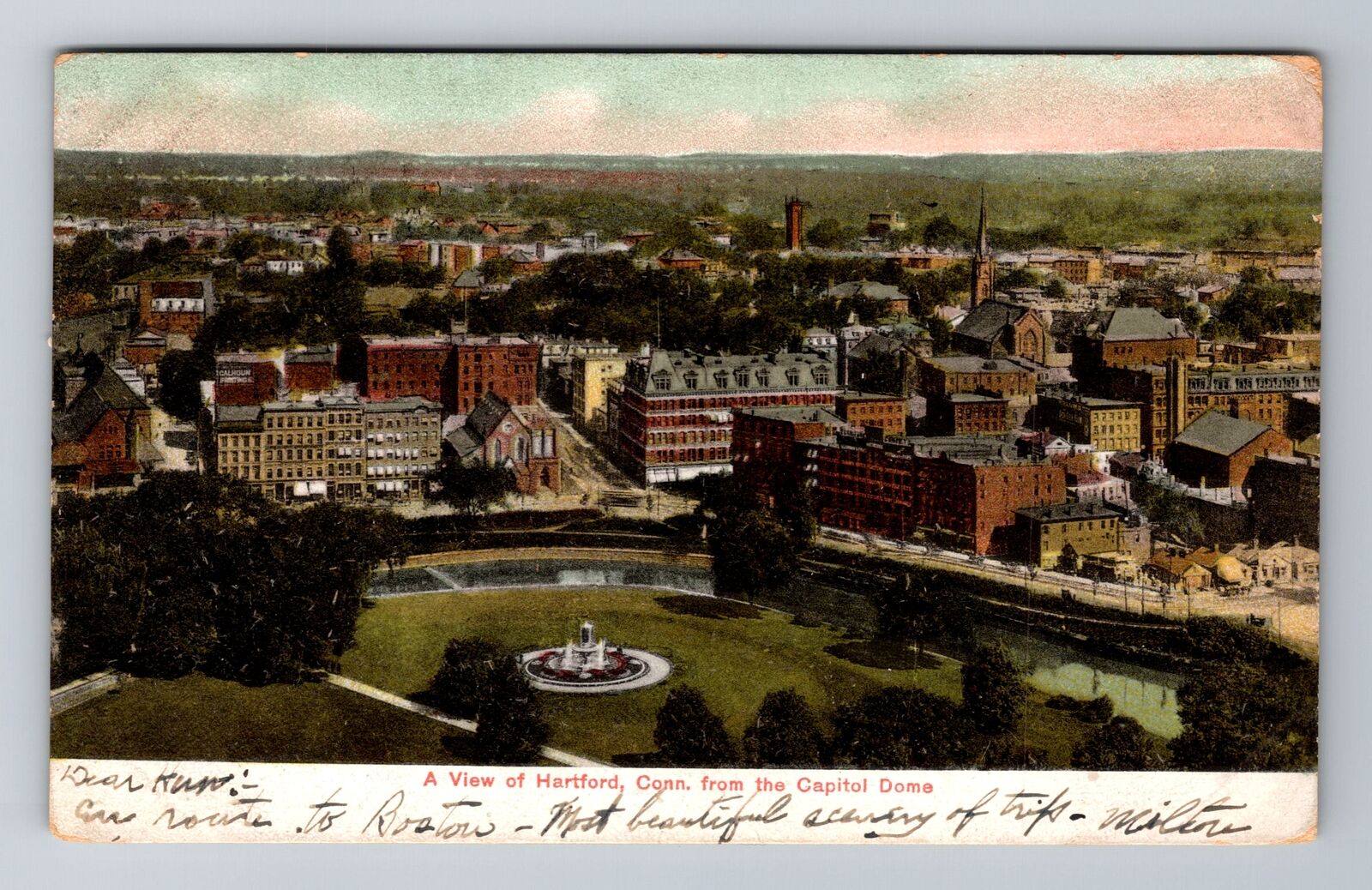 Hartford CT-Connecticut, Aerial From The Capitol Dome, Vintage c1906 Postcard