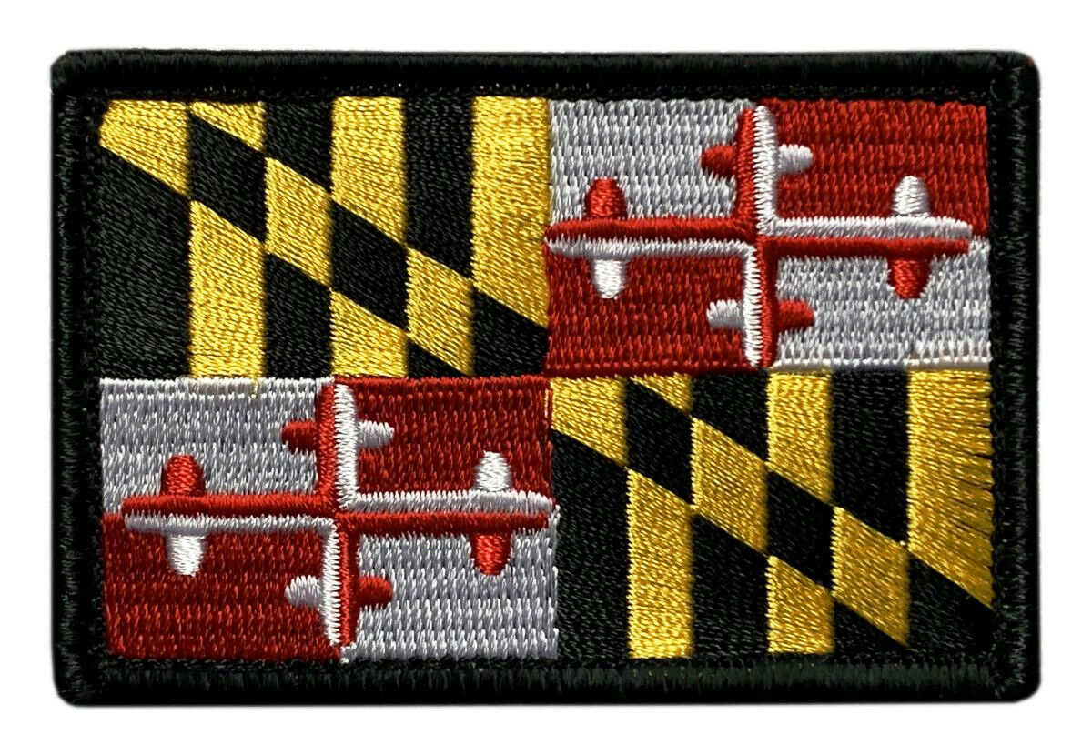 Maryland State Flag Tactical Patch [Hook Fastener - 3.0 X 2.0 -MF-1]