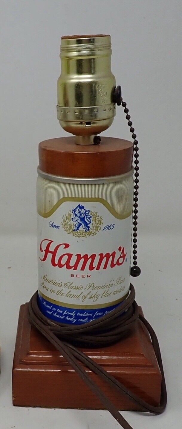 Vintage Hamms Beer Table Lamp 10” ~ RARE