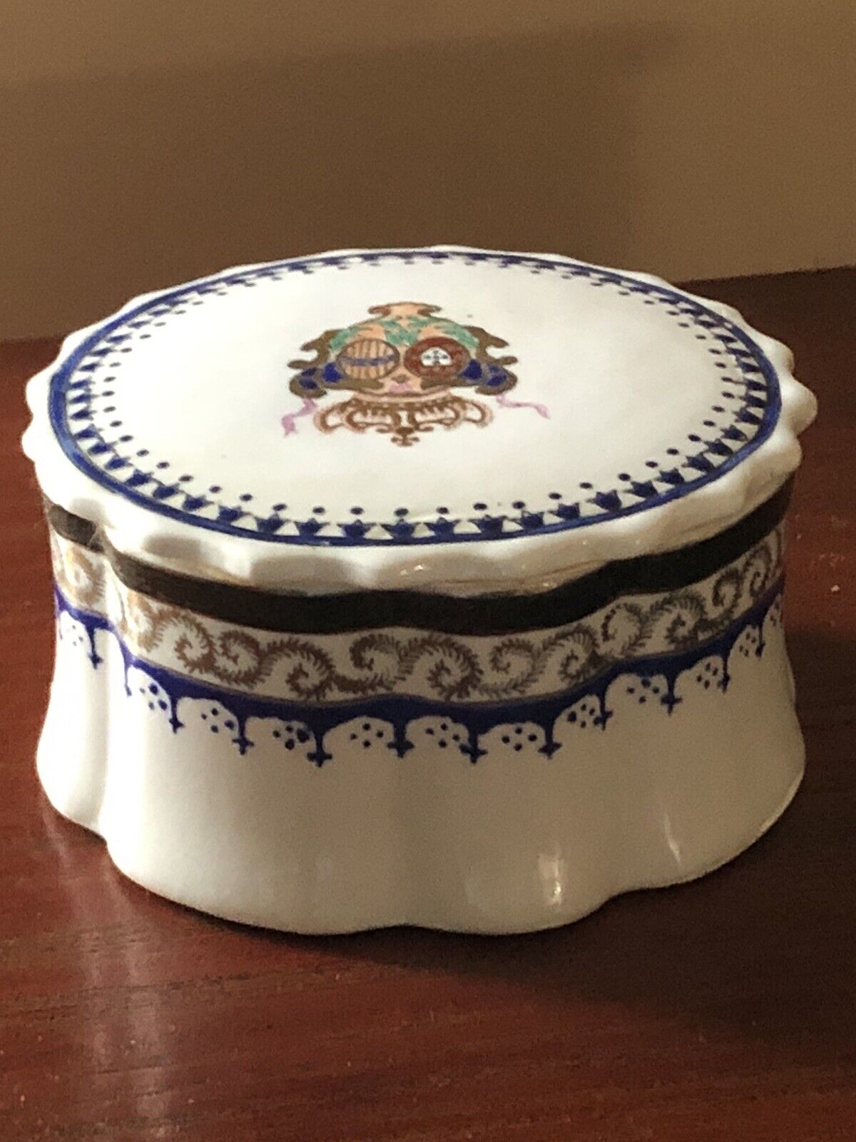 Rare Trinket Box Designed And Hand painted In Macau By Maitland & Smith