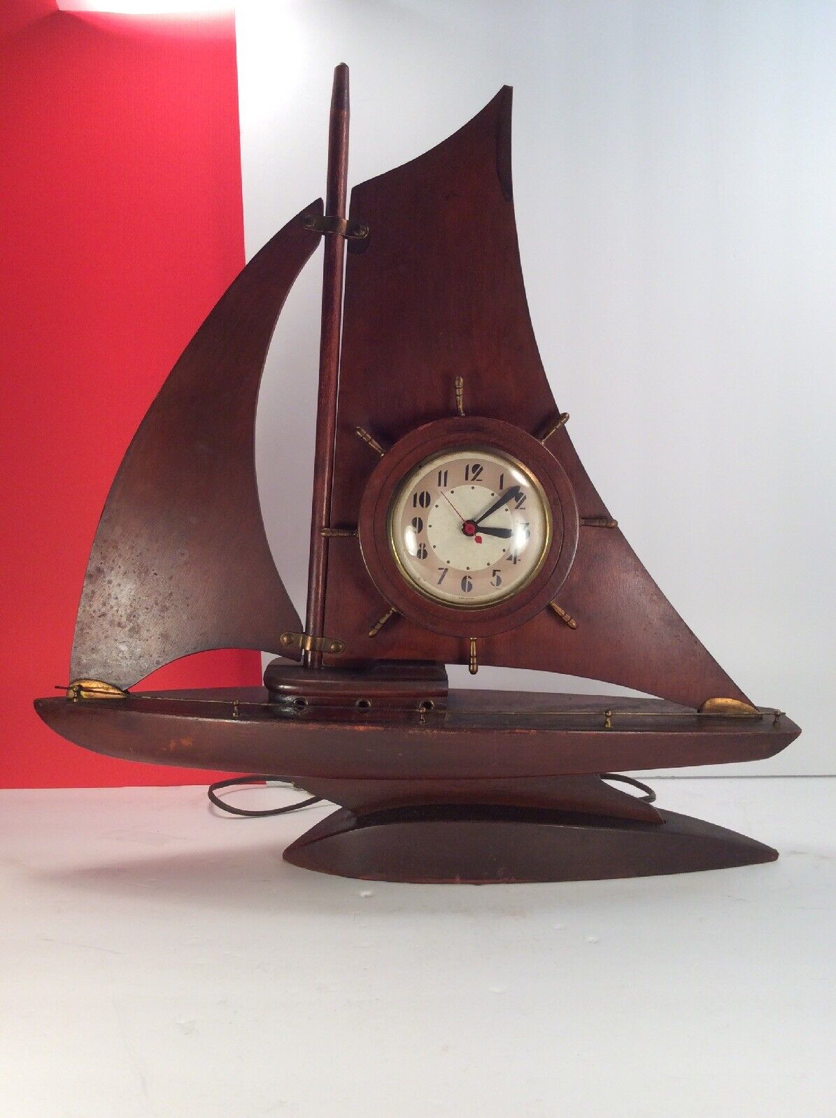 Vintage Sessions Electric Clock Sailboat