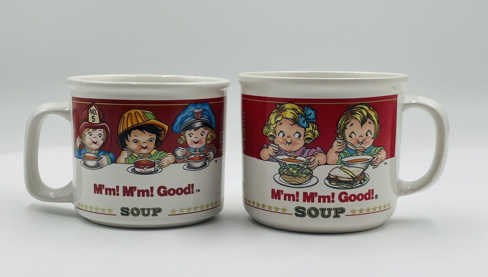 Set of 2 Vintage  Campbell\'s Homestyle Soup Mugs (1989) 14oz