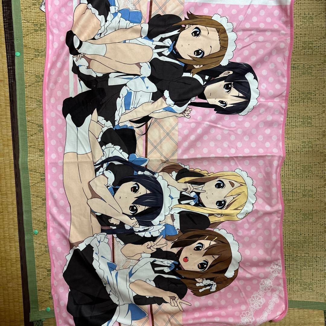 K-ON attaka blanket maid pink keion kei-on Yui Mio Ritsu Mugi Azusa Japan Used