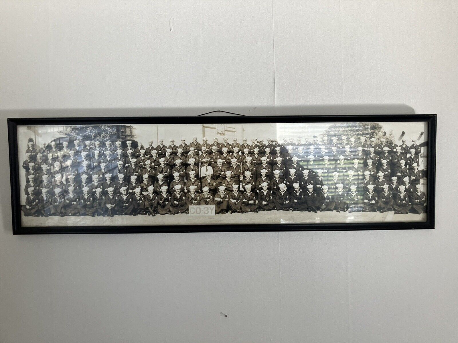 antique framed panoramic photograph 26x8