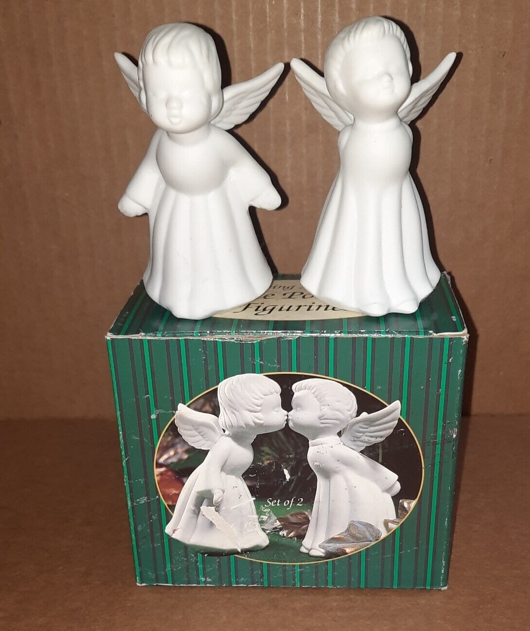 Kissing Angels Figurines 3.75” Tall Giftco Vintage NIB